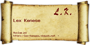 Lex Kenese névjegykártya